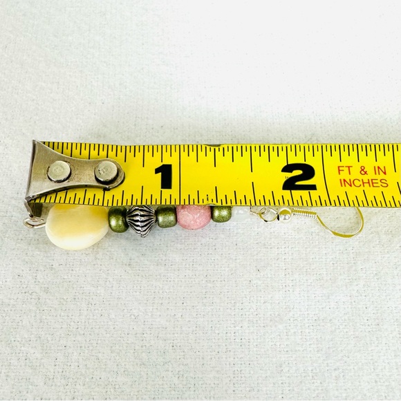 HANDMADE Memory wire Beaded Bracelet and Earring Set Sterling Silver Earwires - Picture 10 of 10